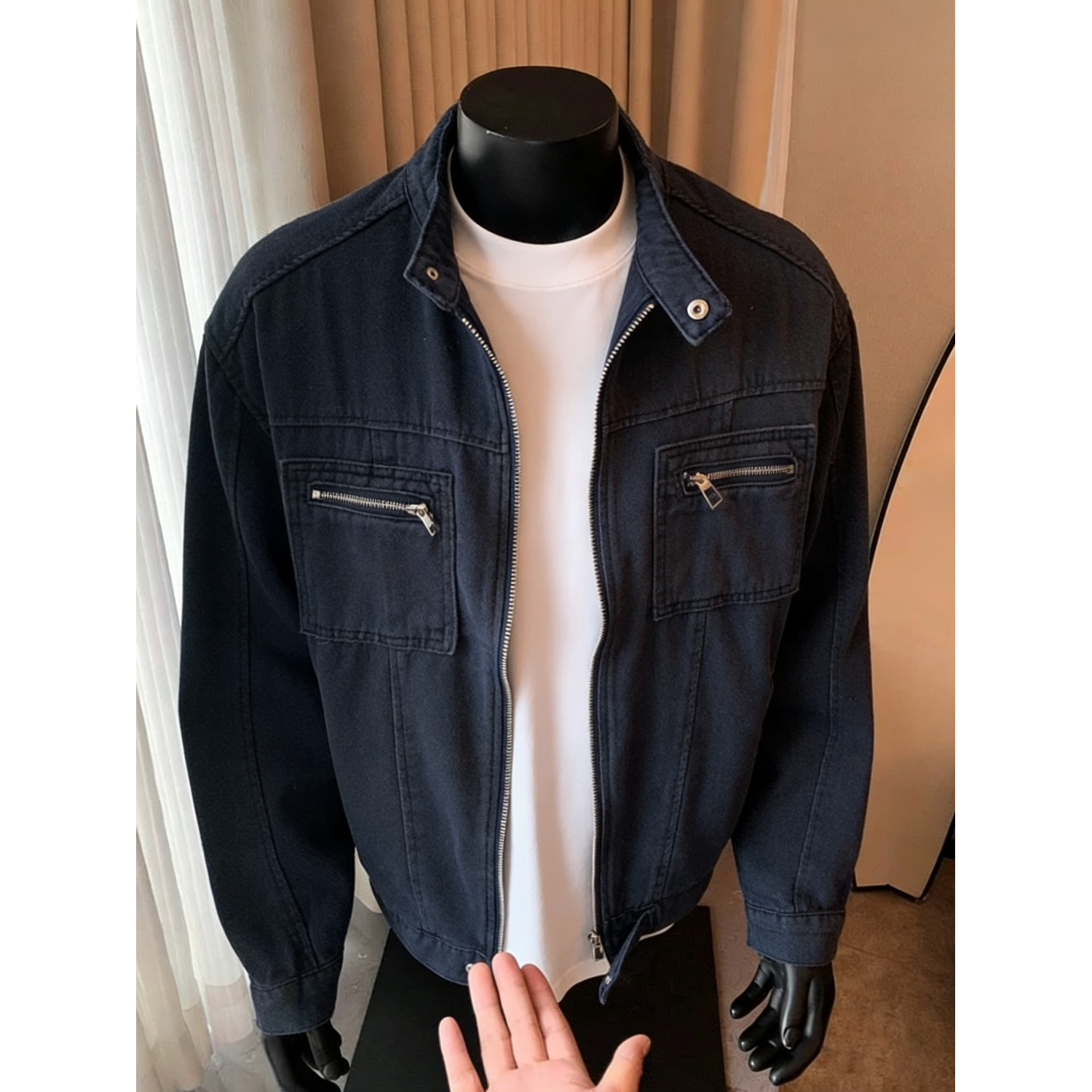 Zip-Up Denim Jacket — зураг 2