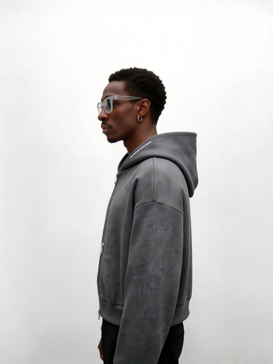 Slightly Cropped Zip-Up Hoodie — зураг 3
